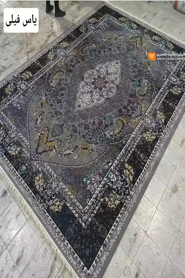 فرش یاس 440 شانه نگین کسری کاشان